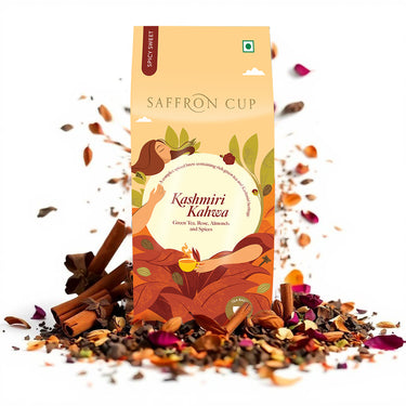 Saffron Kashmiri Kahwa Green Tea Bags – 20 Tea Bags